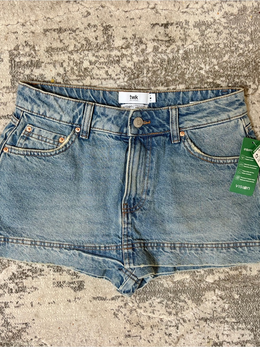 Twik Light Blue Denim Women's Skorts (looks like a mini skirt when on)